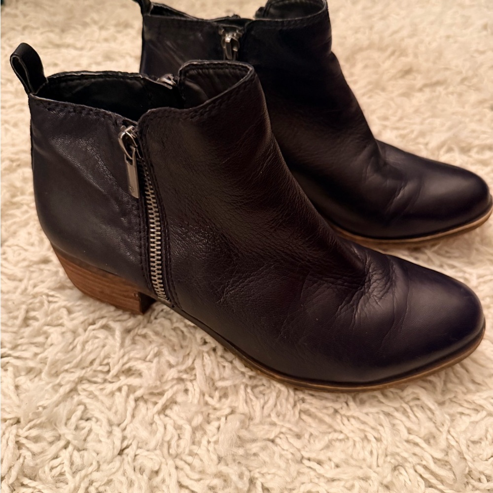Lucky Brand Black Leather Ankle Booties